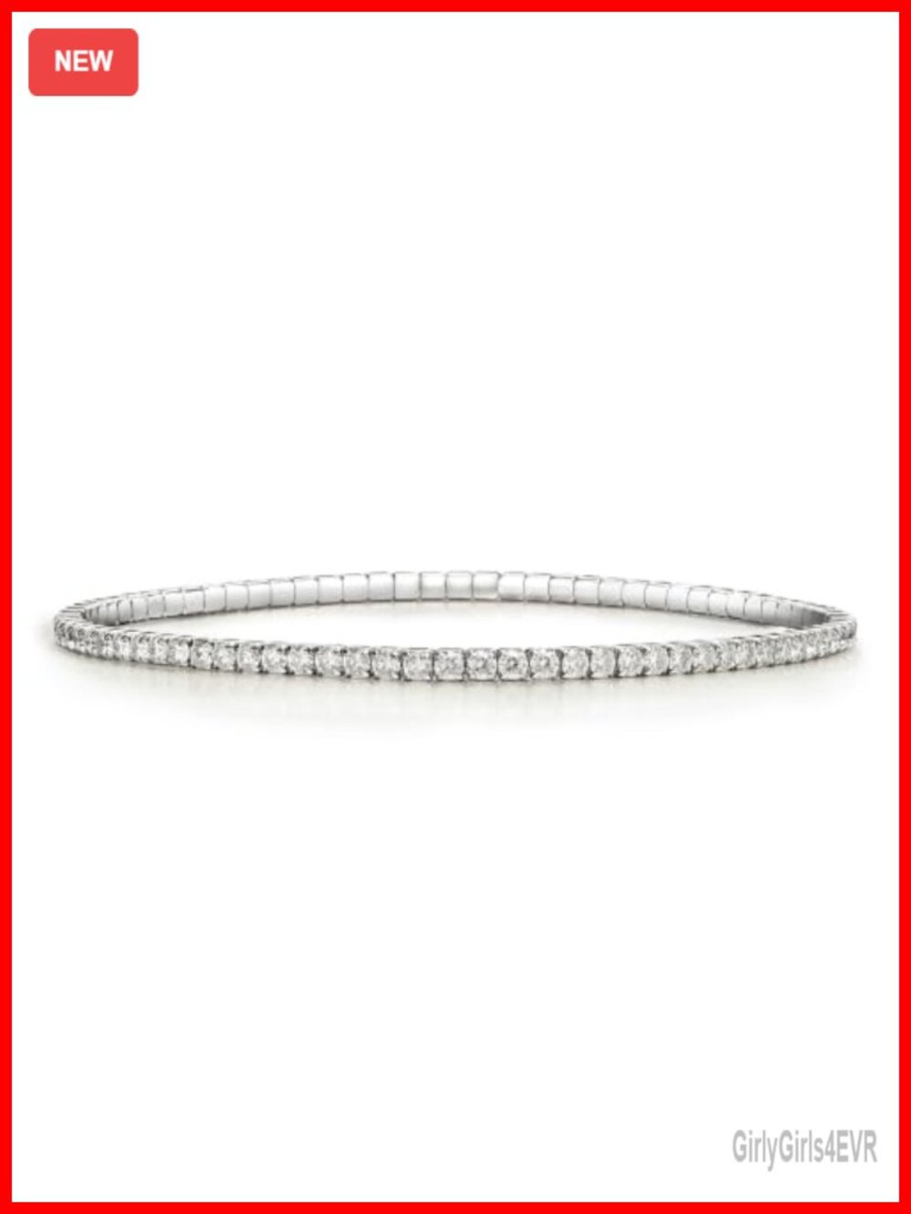 2mm Moissanite Tennis Bracelet 925 Sterling Silver 18K White Gold Plated